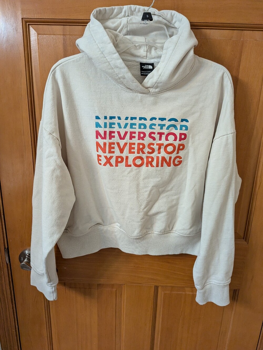 North Face Hooded Semi Crop Sweatshirt, L
